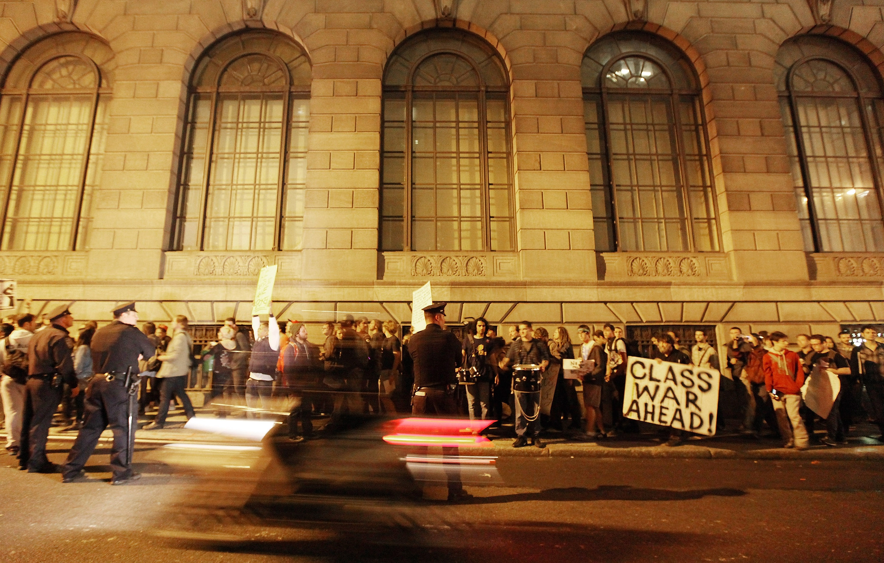 Labor Movement And An Organized College Walkout Add Support To Occupy Wall Street Protest