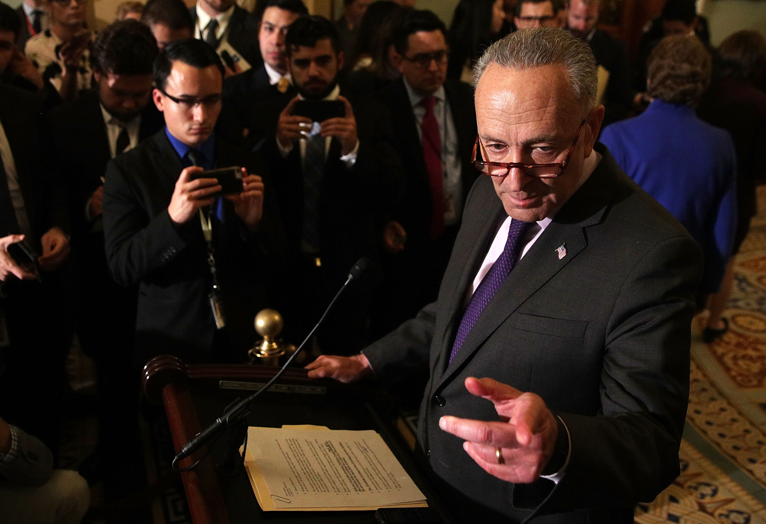 Senate Leaders Speak To Press After Party Policy Luncheons
