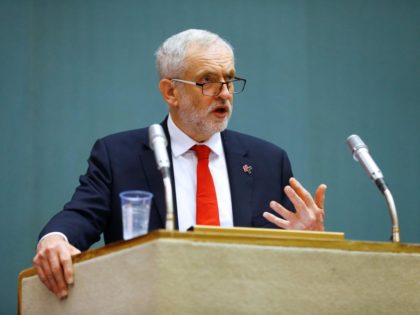 British Labour Party leader Jeremy Corbyn speaks at United Nations in Geneva