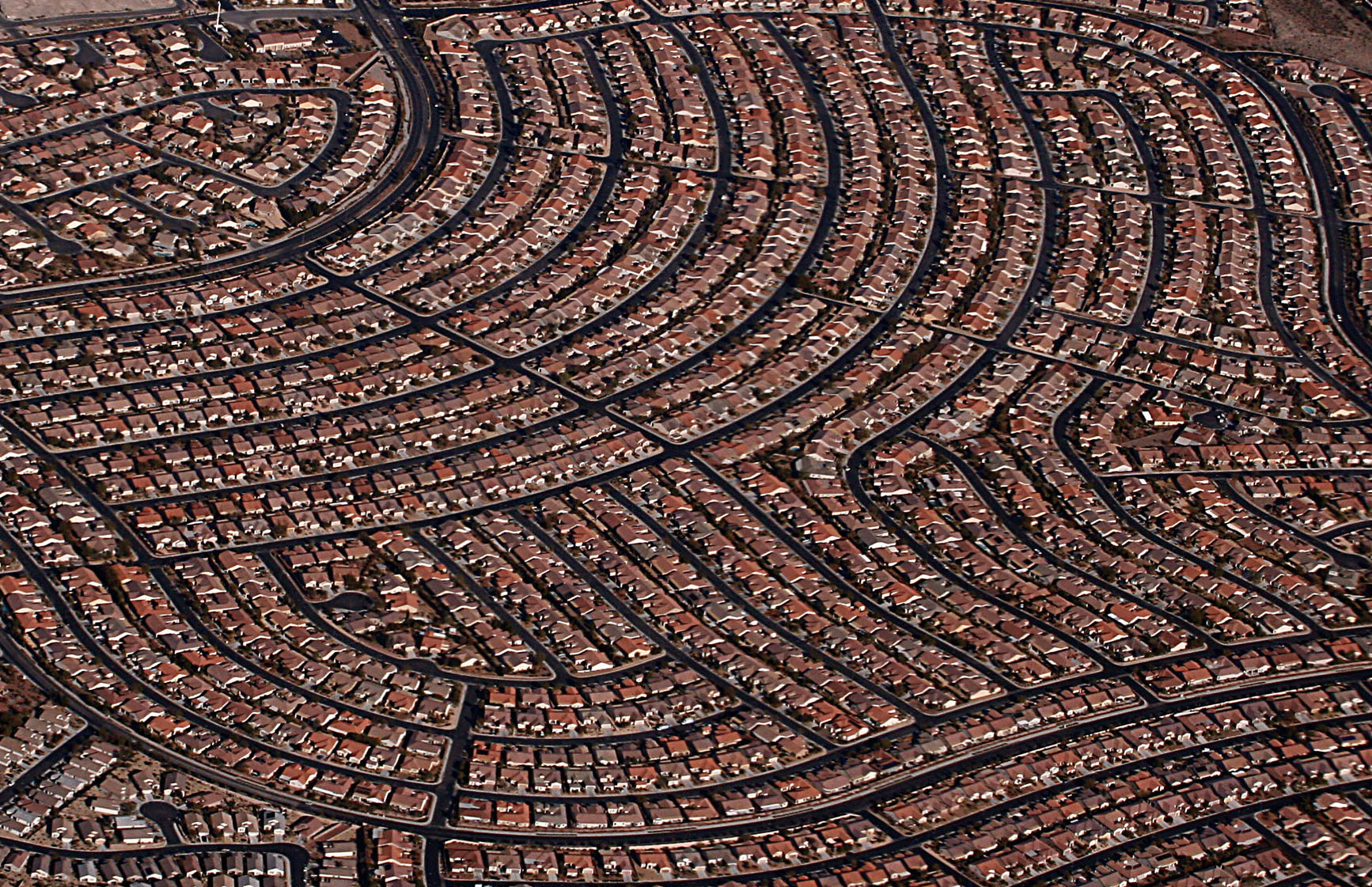 Aerial photo of Las Vegas, Nevada suburbs.