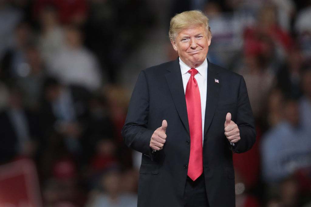President Trump Holds Rally In Topeka, Kansas