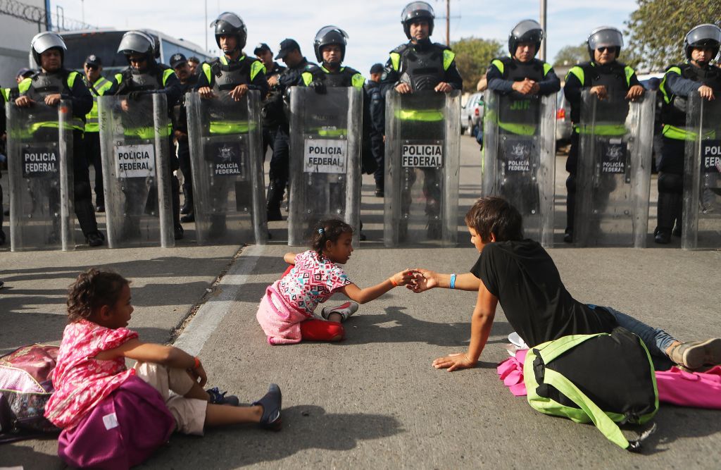 Immigrant Caravan Members Gather At U.S.-Mexico Border