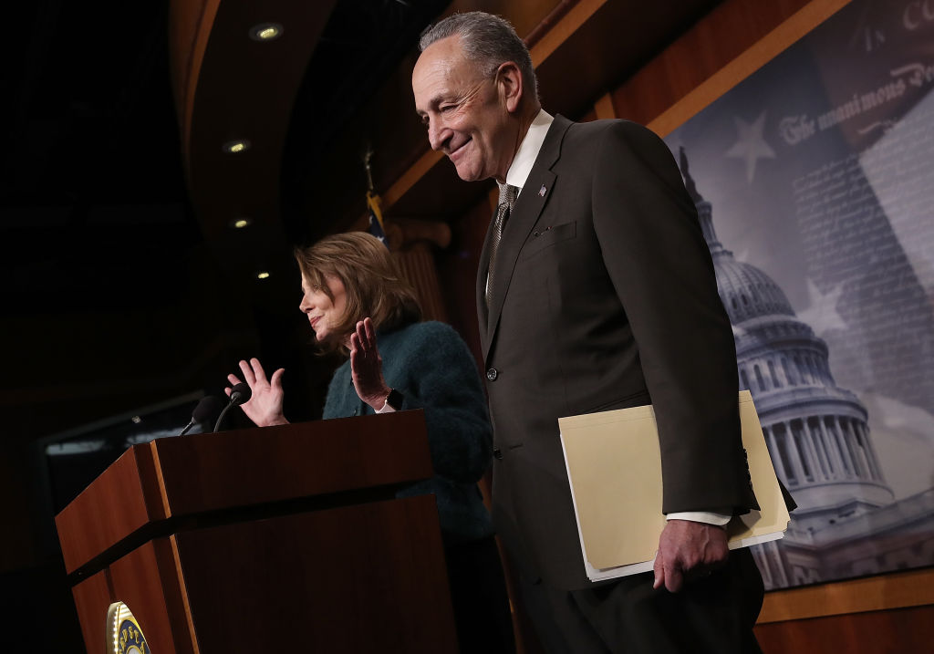 Nancy Pelosi And Chuck Schumer Hold news conference On Omnibus Spending Bill