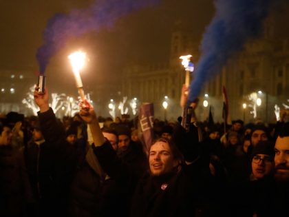 Demonstrators Protest Legislative Moves By Orban Government