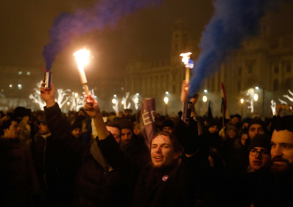 Demonstrators Protest Legislative Moves By Orban Government