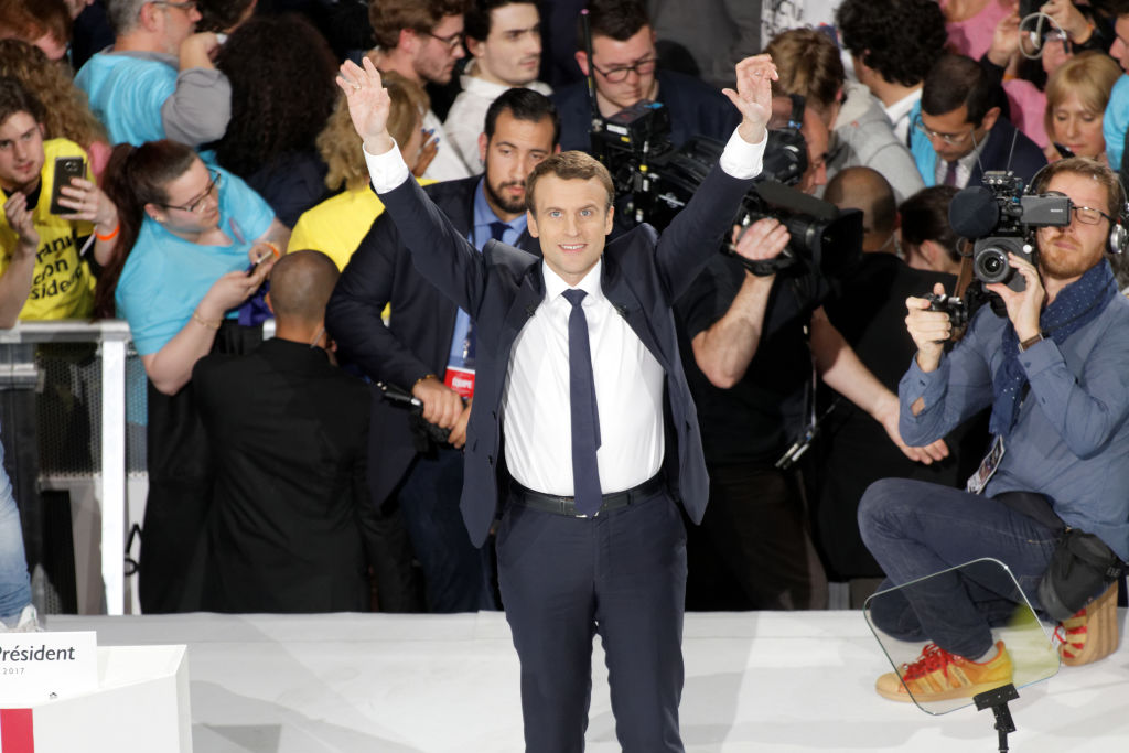 French Presidential Candidate Emmanuel Macron Holds Campaign Rally