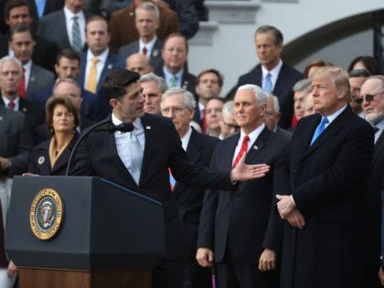 President Trump Speaks On The Passage Of The GOP Tax Plan At The White House