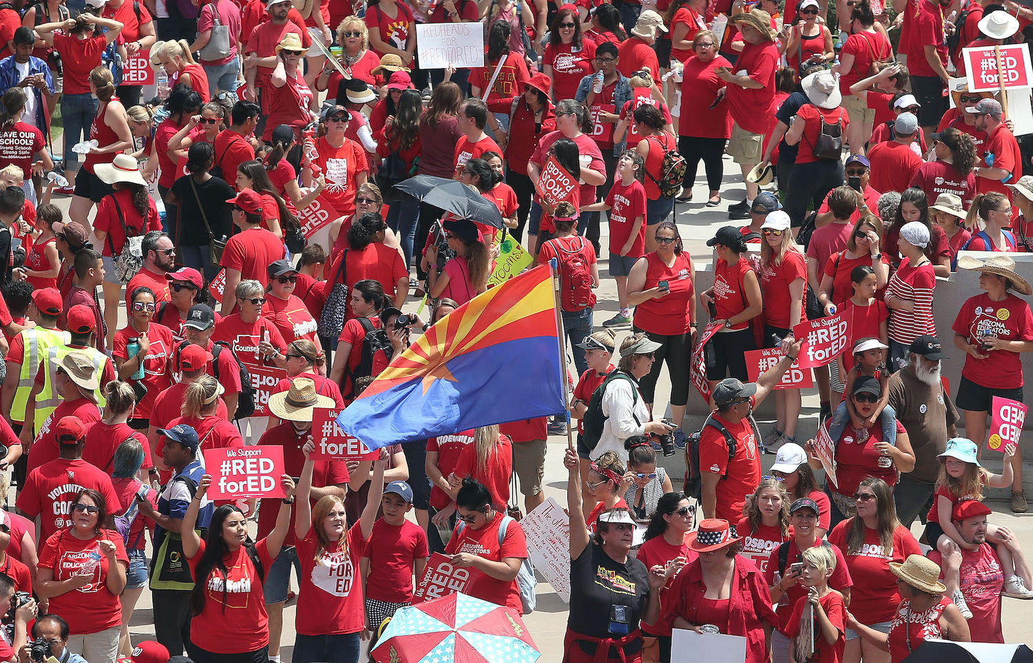 Arizona Teachers Go On Strike And March To State Capitol