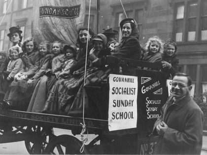 Govanhill socialist Sunday school, May Day float