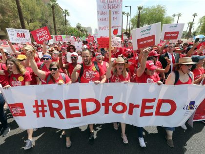 Arizona Teachers Go On Strike And March To State Capitol