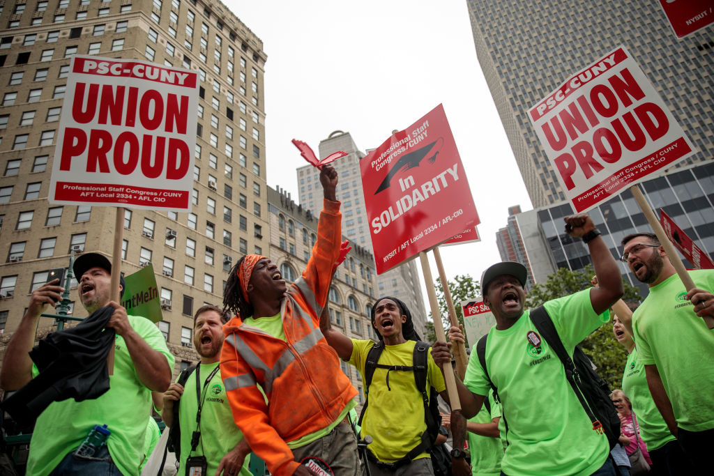 Union Activists Protest Supreme Court Janus v. AFSCME Decision In New York
