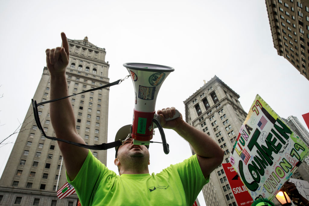 Union Activists Protest Supreme Court Janus v. AFSCME Decision In New York