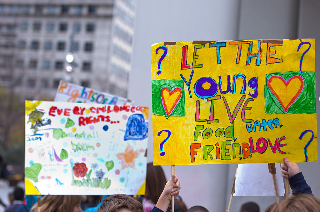 Children Stage Mass Protest Parade Highlighting World Issues