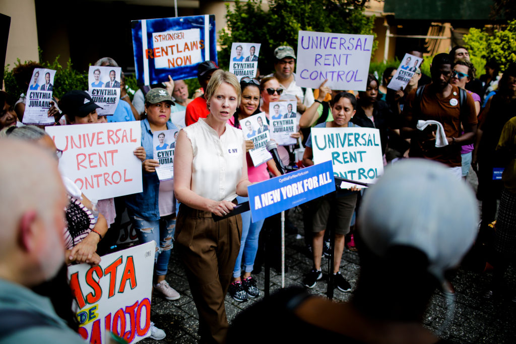 Democratic Gubernatorial Candidate Cynthia Nixon  Rally For Universal Rent Control