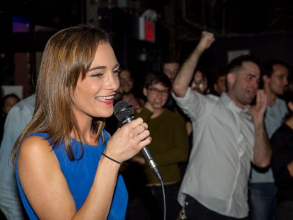 NY State Senate Democratic Candidate Julia Salazar Attends Primary Night Event In Brooklyn