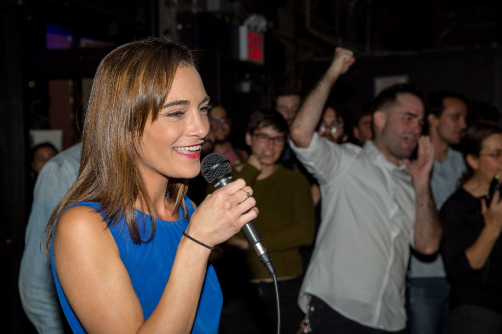 NY State Senate Democratic Candidate Julia Salazar Attends Primary Night Event In Brooklyn