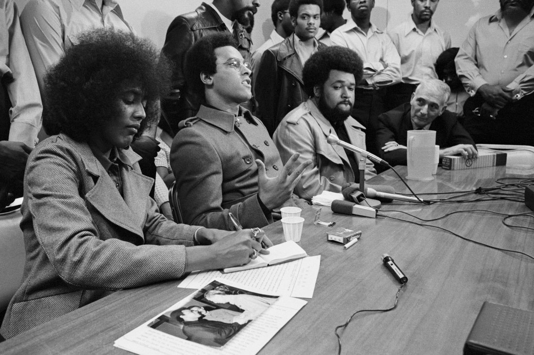 Huey P. Newton Holds Press Conference