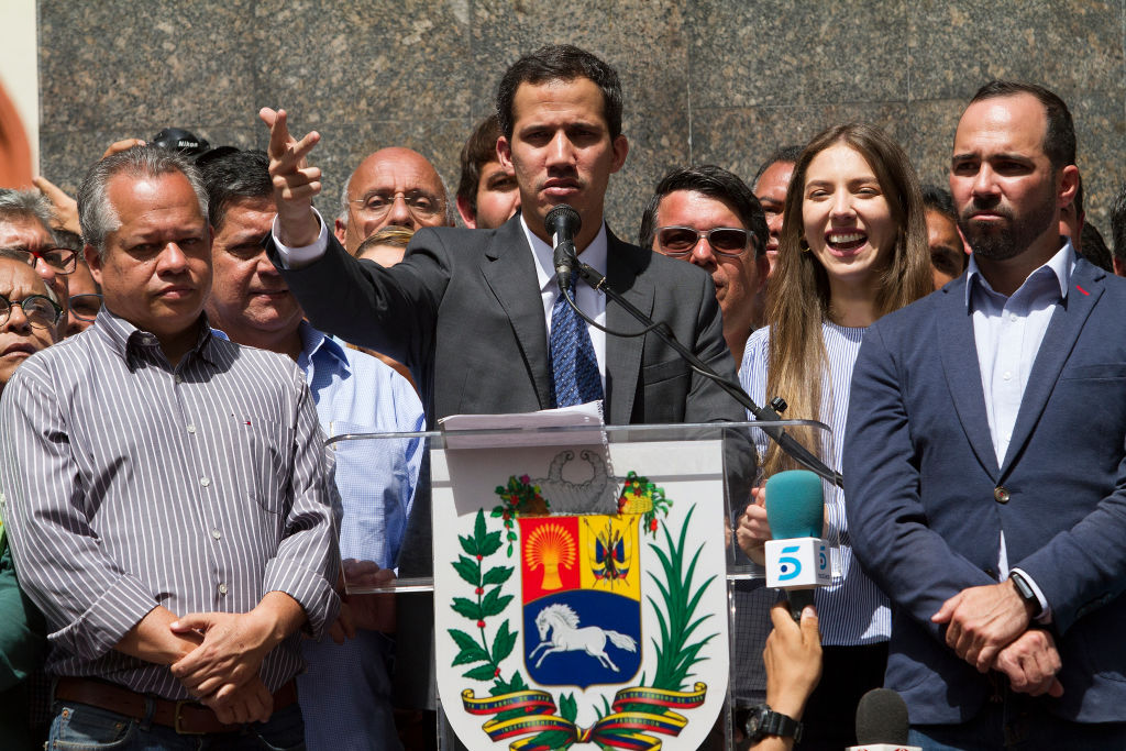 Juan Guaidó Self-proclaimed Interim President of Venezuela Meeting With Deputies and the Media