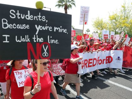 Arizona Teachers Go On Strike And March To State Capitol