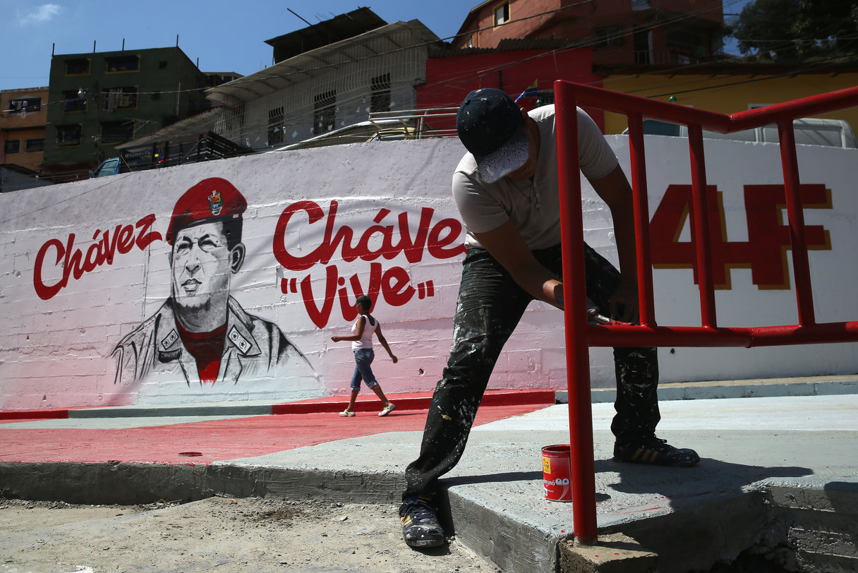 Venezuelans Loyal To Former President Hugo Chavez Prepare To Mark One Year Anniversary Of His Death