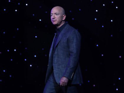 Blue Origin Founder Jeff Bezos Makes Announcement At Satellite 2019 Conference In DC