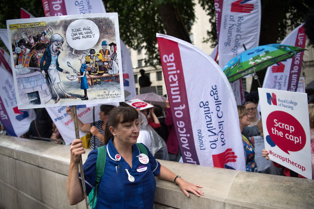 Nurses Protest The Wage Cap Outside Downing Street