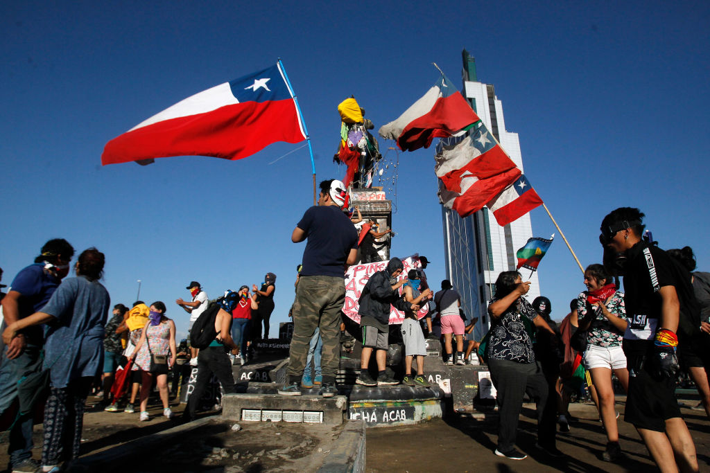 Protests In Chile Against President Piñera On His 70th Birthday