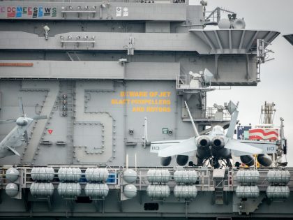 US Aircraft Carrier Docked at Portsmouth, England