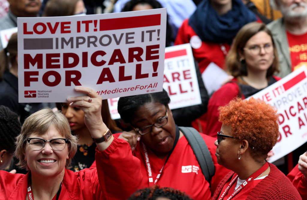 Progressive Democrats of America Hold A 'Medicare For All' Rally Outside PhRMA Headquarters