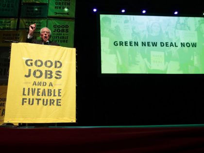 Alexandria Ocasio-Cortez  And Bernie Sanders Attend Green New Deal Rally At Howard University