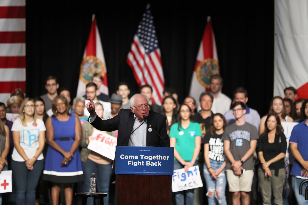 Sen. Bernie Sanders And DNC Chair Tom Perez Hold Rally In Miami