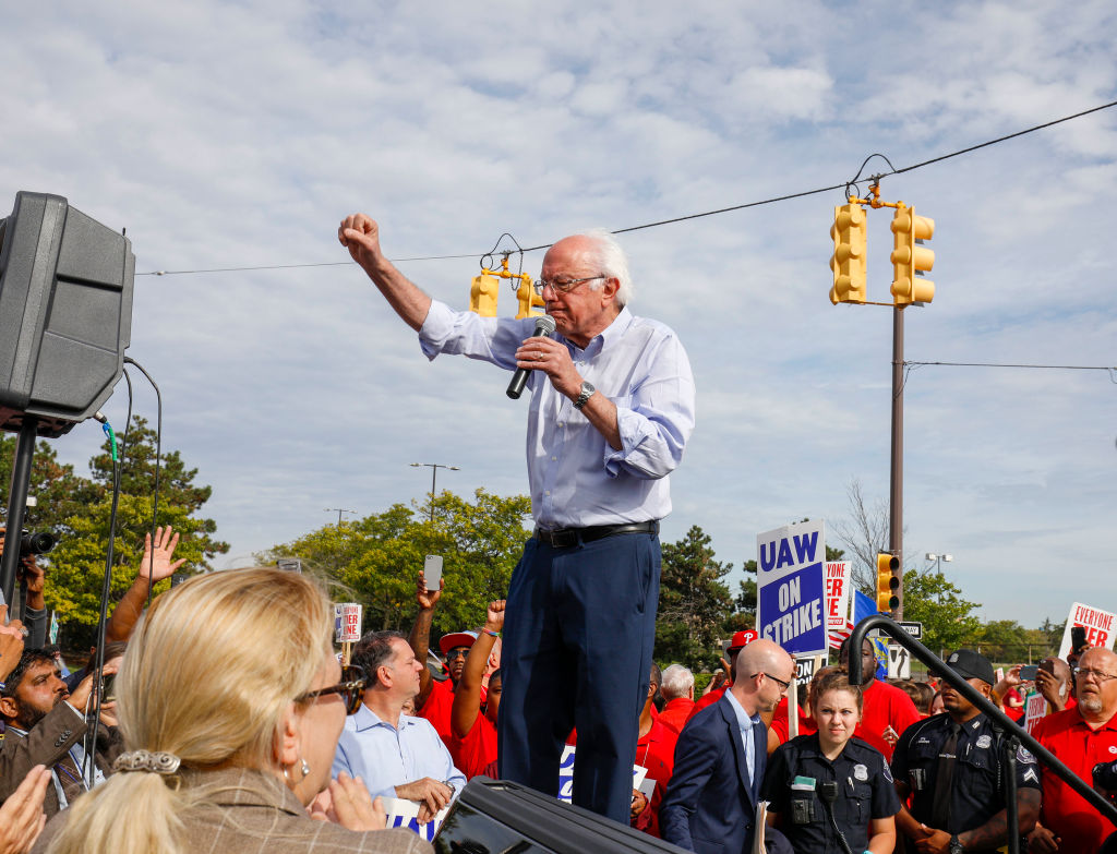 Sen. Bernie Sanders Joins UAW Picket Line In Detroit