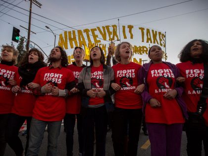 Workers Across The Country Demonstrate For Higher Minimum Wage