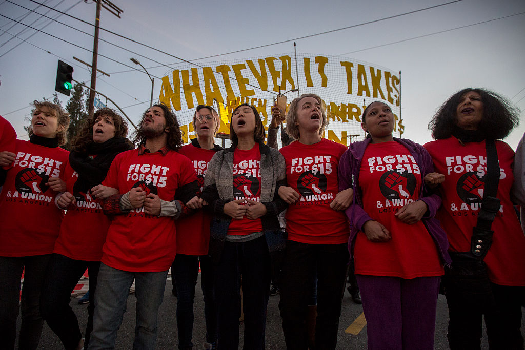Workers Across The Country Demonstrate For Higher Minimum Wage