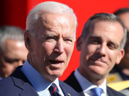 Mayor Eric Garcetti Joins Joe Biden At Los Angeles Campaign Event