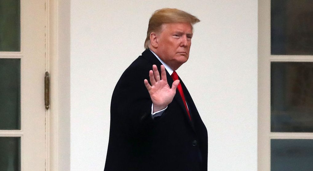 President Trump Departs White House To Attend College Football Championship Game