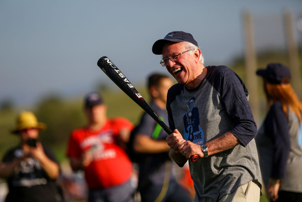 Bernie Sanders Joins Press And Campaign Staff For Softball In "Field Of Dreams"