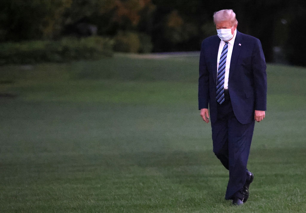 President Trump Arrives Back At White House After Stay At Walter Reed Medical Center For Covid