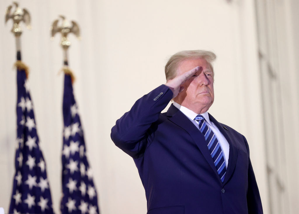 President Trump Arrives Back At White House After Stay At Walter Reed Medical Center For Covid