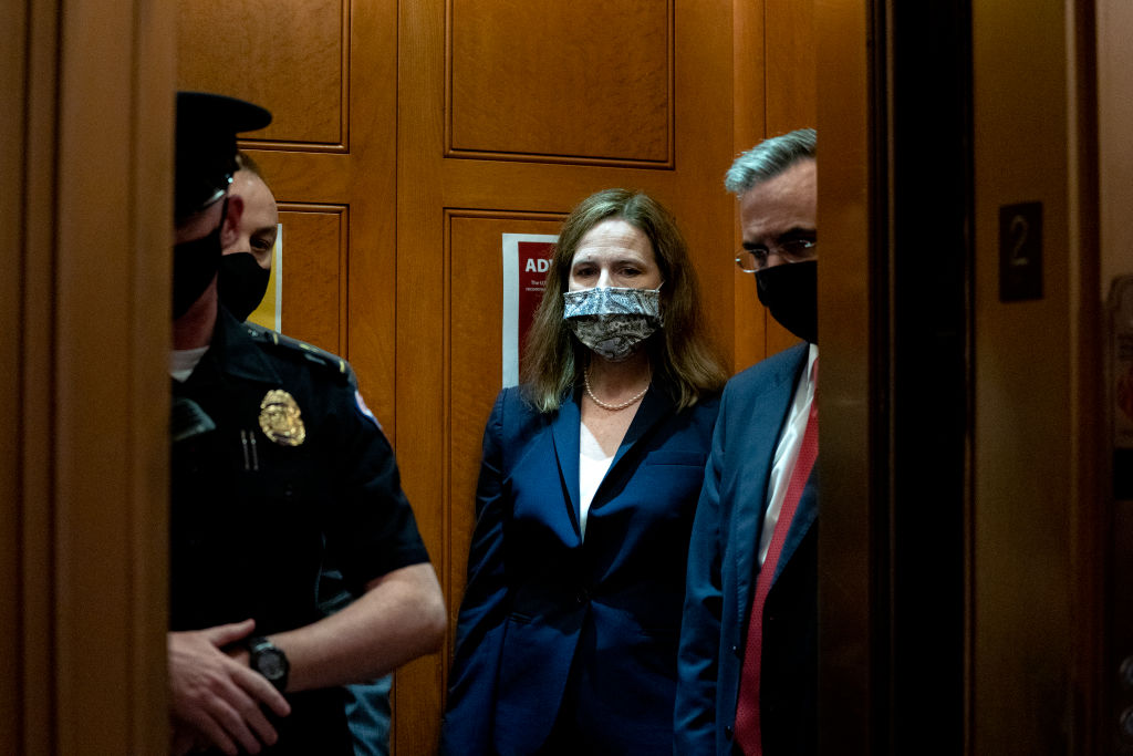 Supreme Court Justice Nominee Amy Coney Barrett Meets With Senators Ahead Of Confirmation Vote