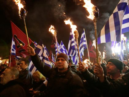 Far Right Golden Dawn Stage Anti Government Protest In Athens