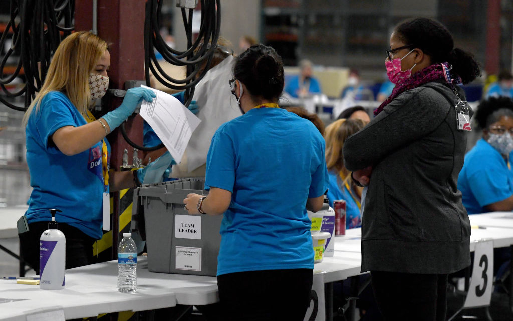 Clark County Election Officials Work On Vote Tabulation On Election Night