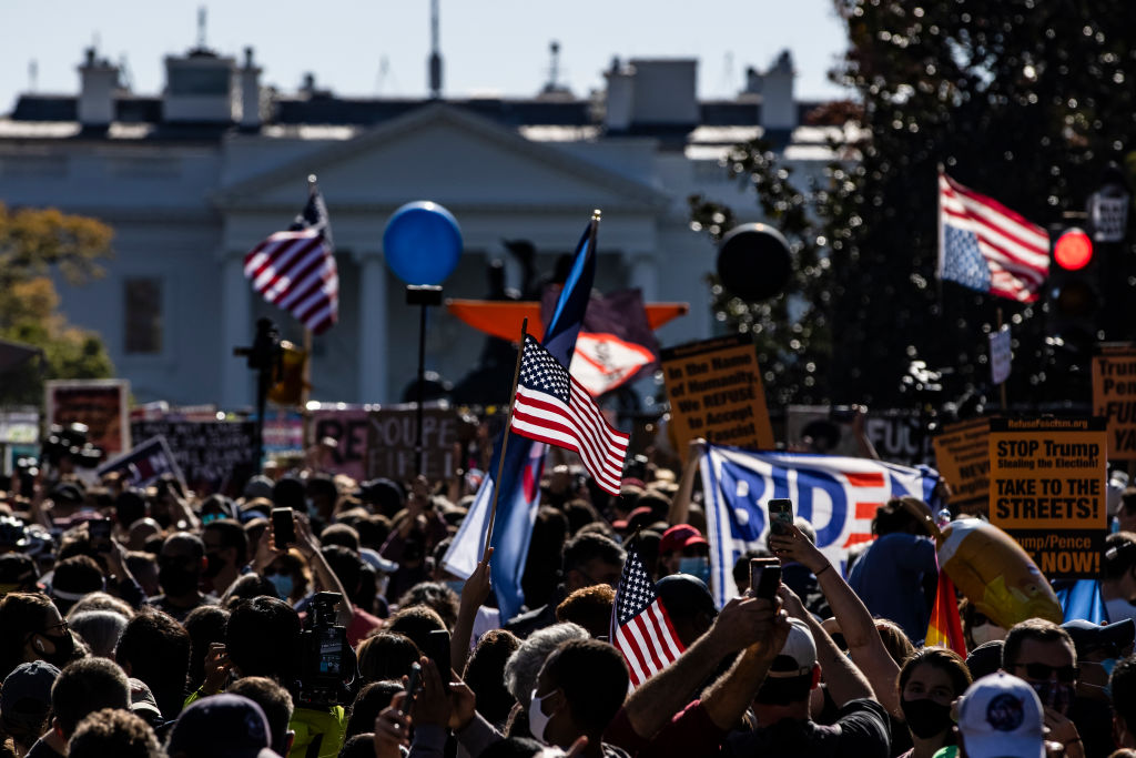 Supporters Of Joe Biden Celebrate Across The Country, After Major Networks Project Him Winning The Presidency