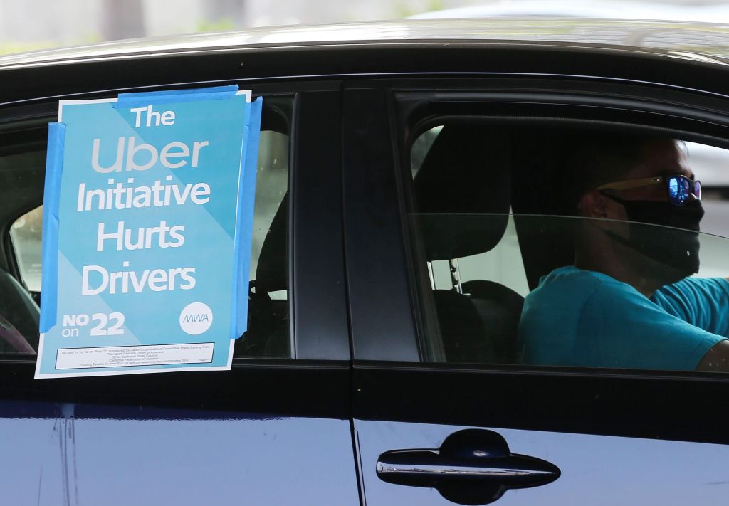 Uber And Lyft Drivers Hold Rally Calling For Basic Employment Rights