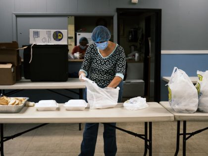 Outdoor Soup Kitchen Set Up In The Bronx To Feed Those In Need