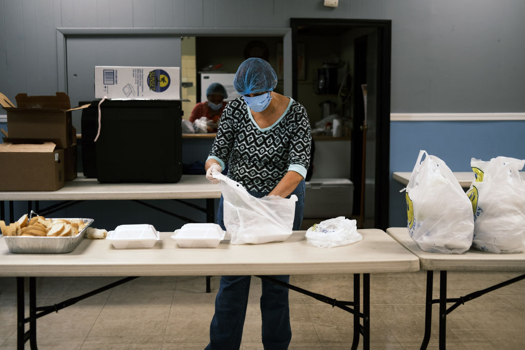 Outdoor Soup Kitchen Set Up In The Bronx To Feed Those In Need