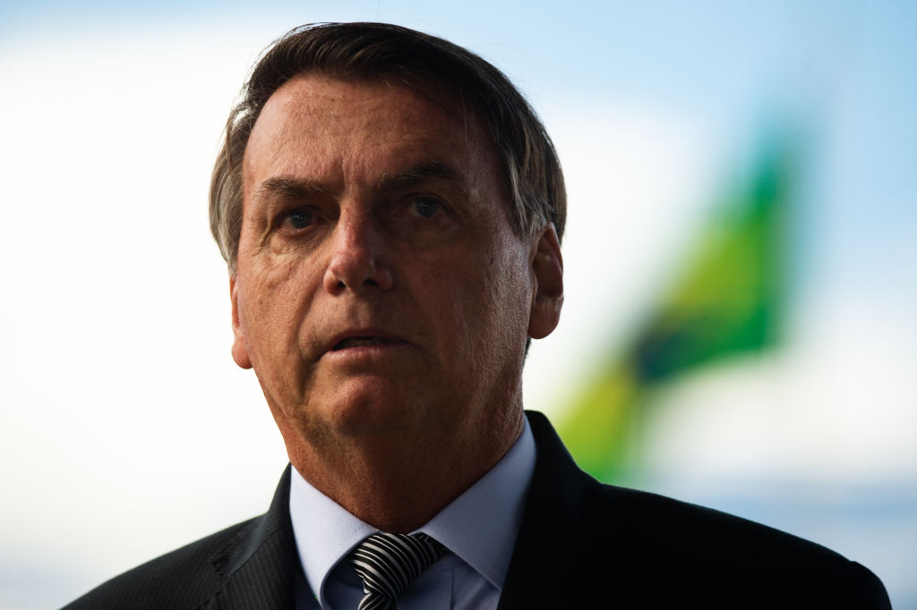 President Jair Bolsonaro Meets with the Press and His Supporters Amidst the Outbreak of the Coronavirus (COVID - 19)