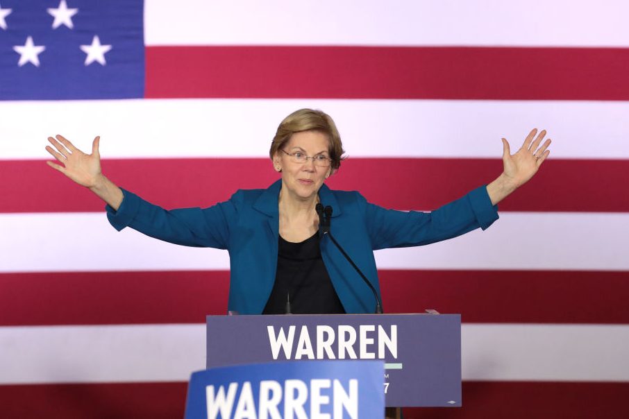 Presidential Candidate Elizabeth Warren Holds Primary Night Event In Manchester