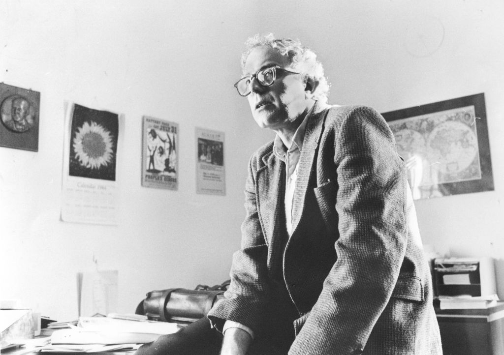 Bernie Sanders in his office as mayor of Burlington, Vermont in 1985