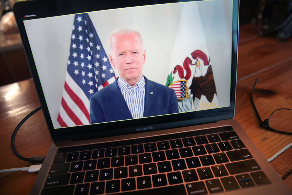 Democratic Presidential Candidate Joe Biden Holds Virtual Town Hall, As Public Gatherings Are Curtailed Due To Coronavirus